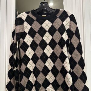 Vintage Crew 100% Cashmere Argyle Sweater –RARE!